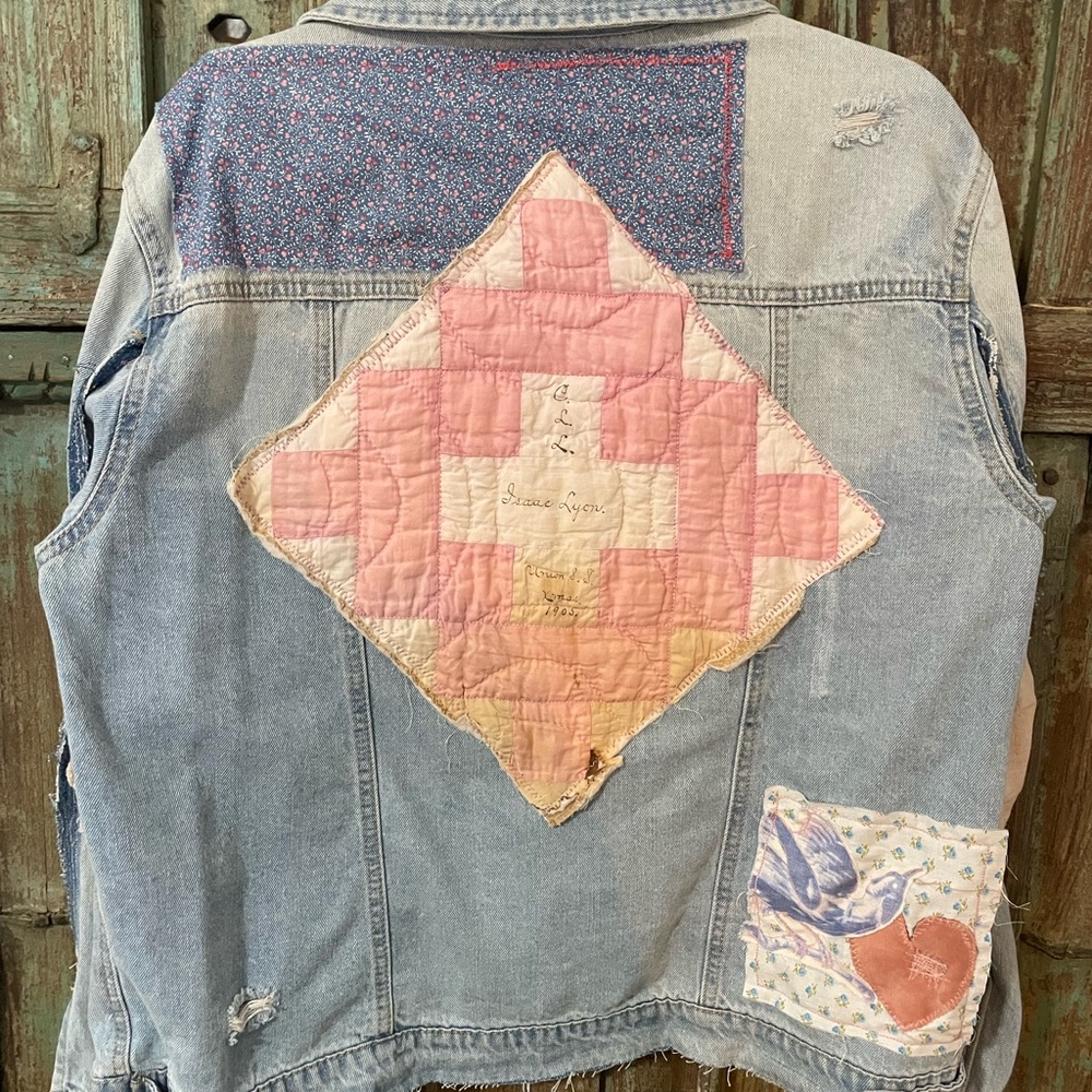 Beautiful Upcycled Patchwork Denim Jacket - image 4